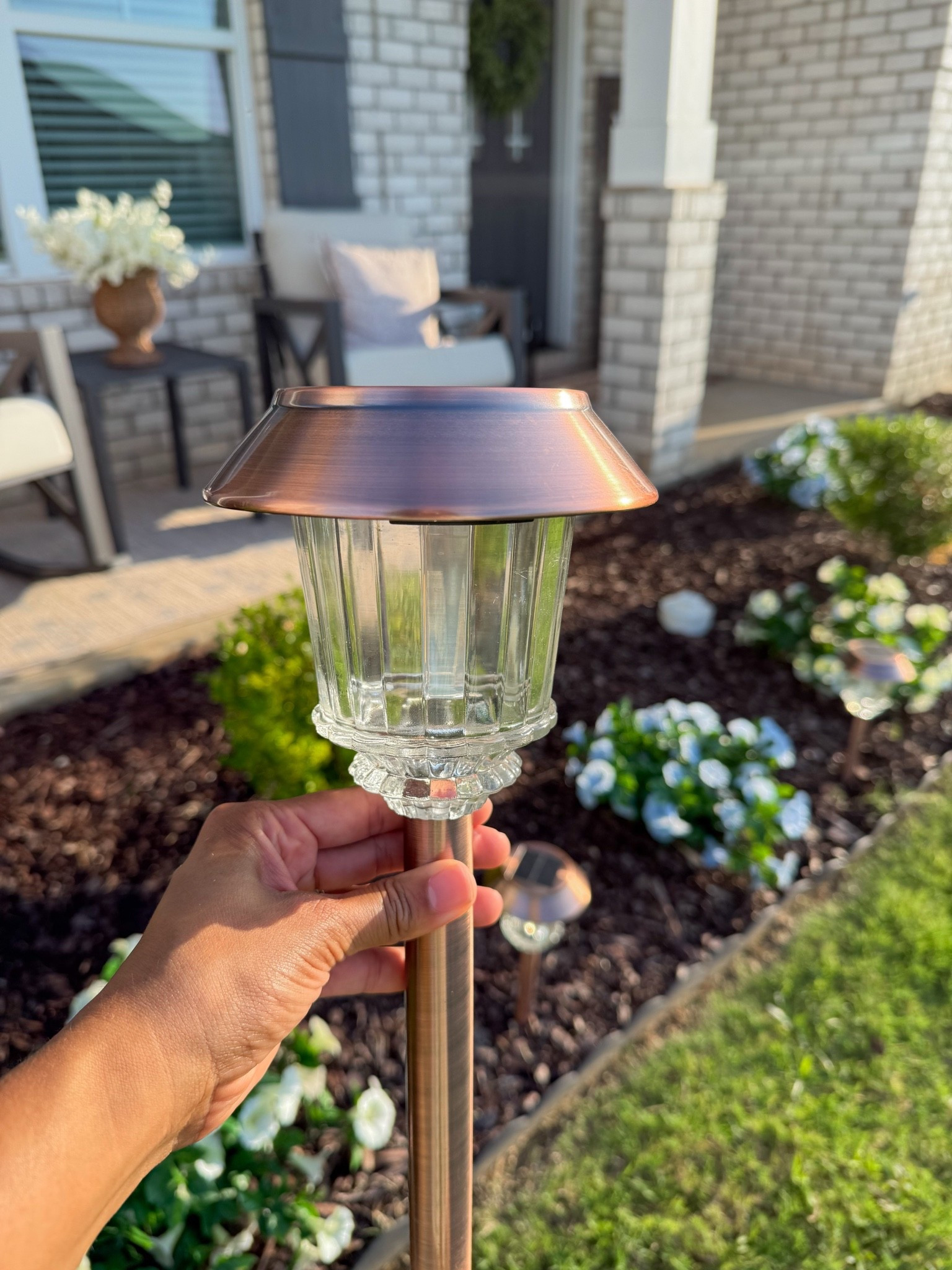 The best solar lights ✨ I love the copper color and they are so bright at night!