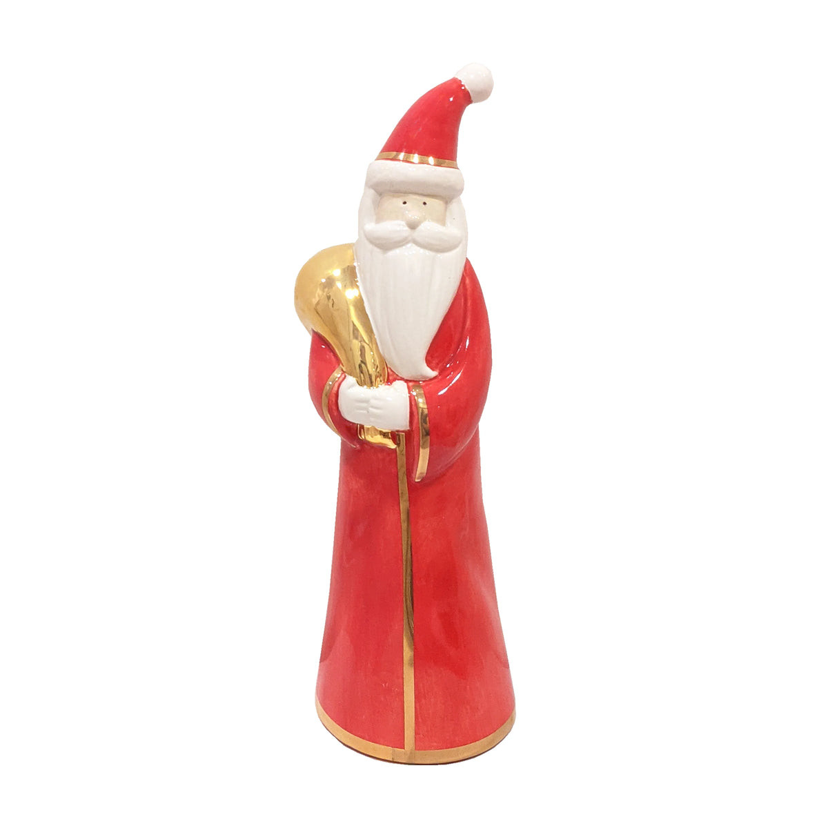 Holiday Red Santa with 22K Gold Accents | Ruby Clay Company