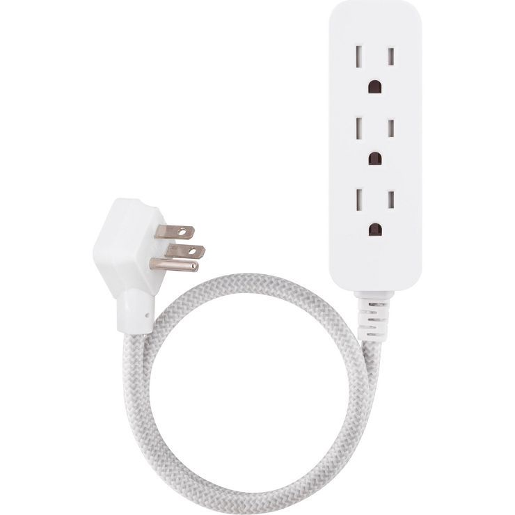 Cordinate  2' 3 Outlets Grounded Extension Cord Gray | Target