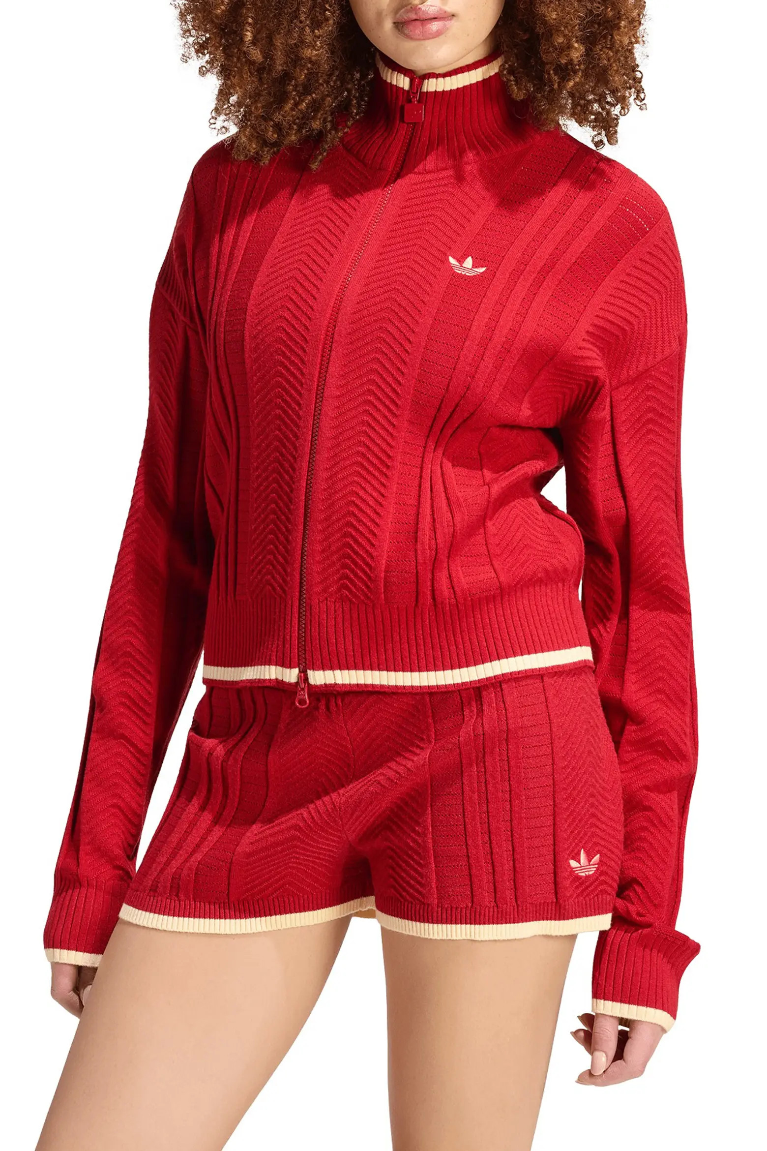 adidas Originals Herringbone Zip Cardigan (Women) | Nordstrom | Nordstrom