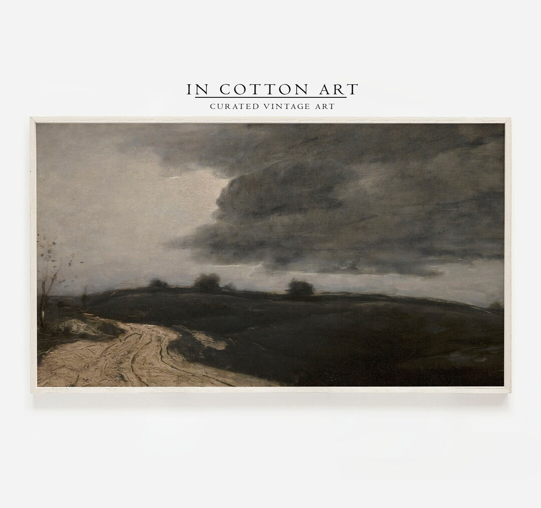 Samsung Frame TV Art / Vintage Moody Green Landscape DIGITAL DOWNLOAD Oil Painting TV48 - Etsy | Etsy (US)