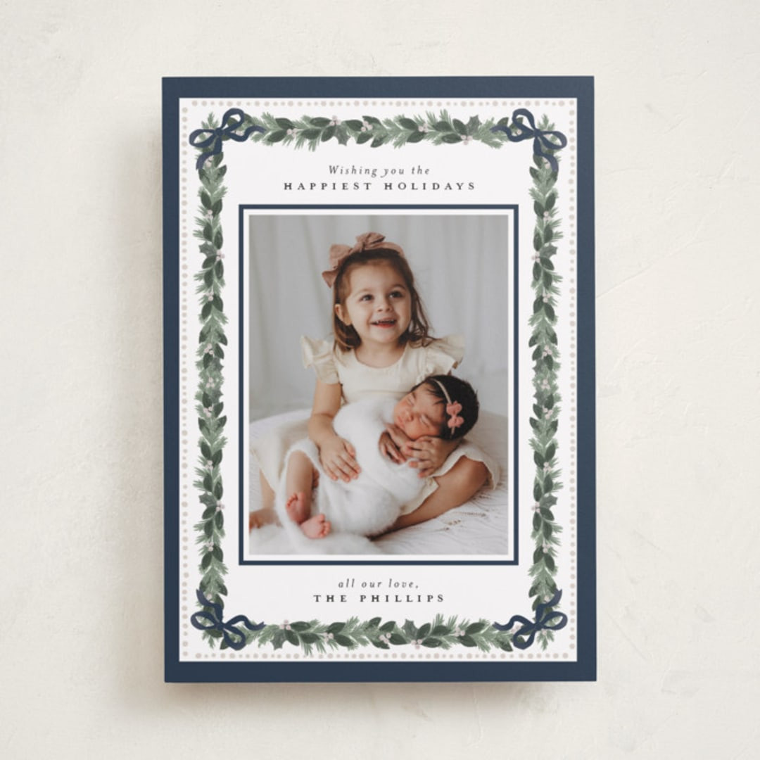 "Sugarpine" - Customizable Holiday Photo Cards in Pink by Itsy Belle Studio. | Minted