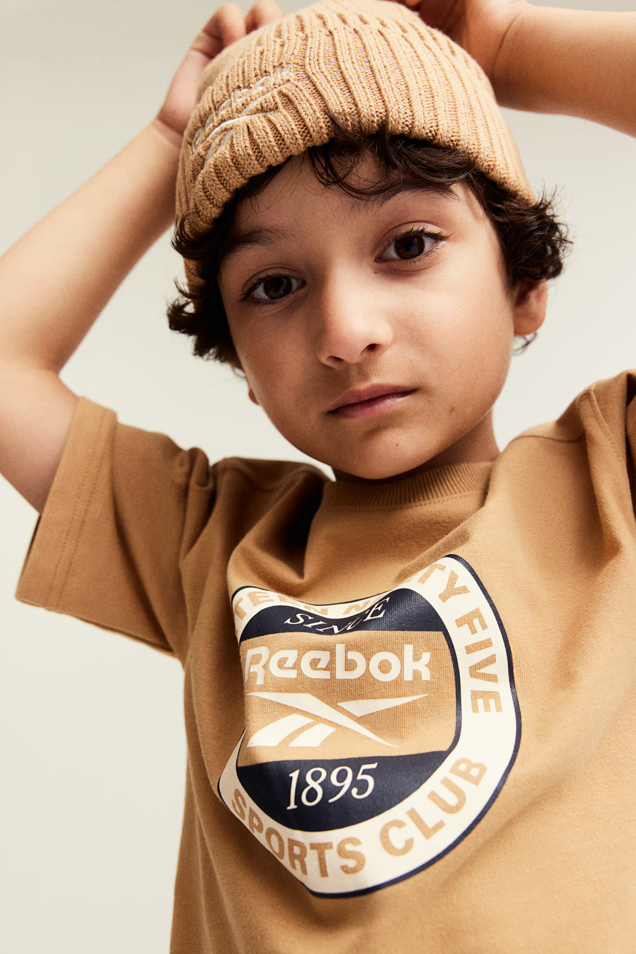 T-shirt with Printed Motif - Round Neck - Short sleeve - Light gray melange/Reebok - Kids | H&M C... | H&M (US + CA)