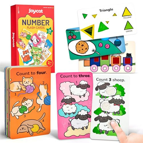 JoyCat Sensory Toys for Toddlers 2-5, 10 Double-Sided Touch and Feel Number Cards + 3 Shape & Color Cards, Montessori Toys for Early Math Learning, Early Development Interactive Tools for Homeschool | Amazon (US)