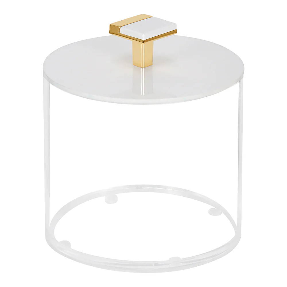 Lucite Cookie Jar with Gold Knob Handle | Sabavi Home