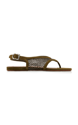 Fishnet and Suede Sandals | Moda Operandi (Global)