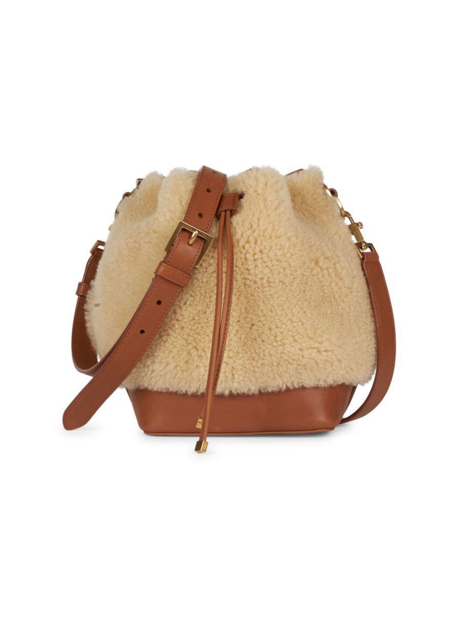 Saint Laurent Seau Eman Shearling Bucket Bag | Saks Fifth Avenue