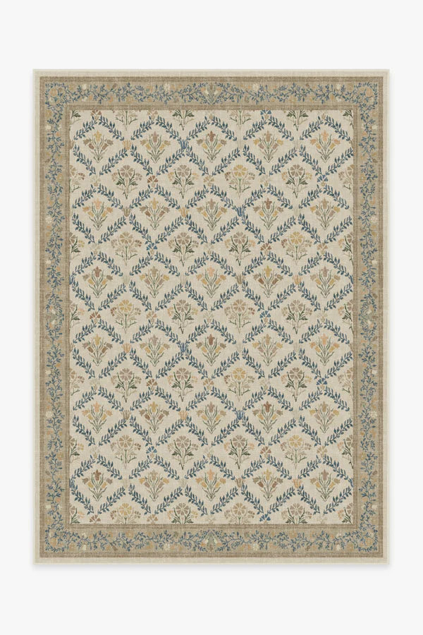 Morris & Co. Bellflowers Ivory & Gold Rug | Ruggable US | Ruggable