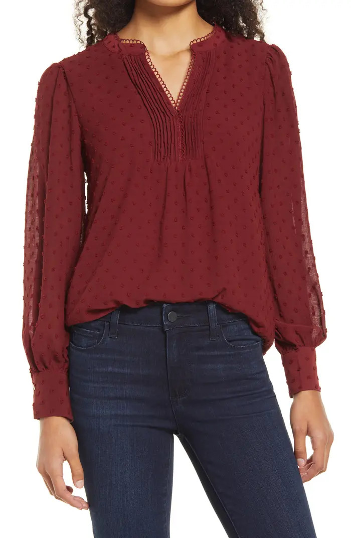 Clip Dot Long Sleeve Blouse | Nordstrom