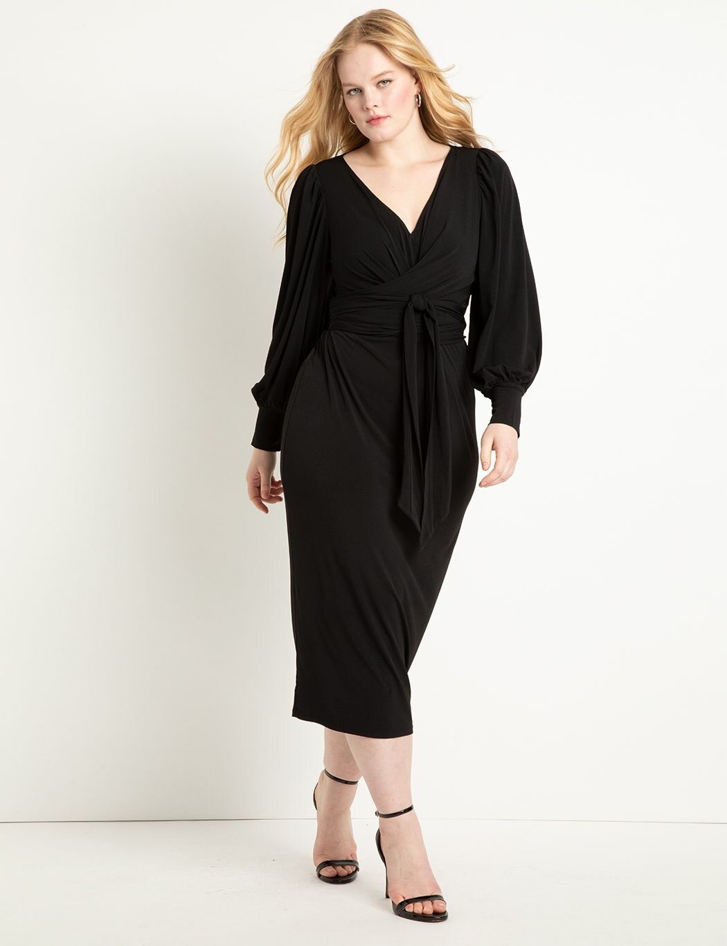 Cross Front Midi Dress | Women's Plus Size Dresses | ELOQUII | Eloquii