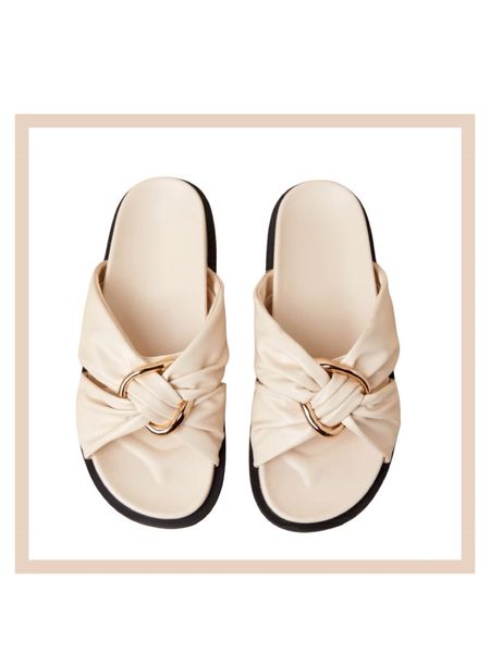Cream knotted slide on sandals 

#LTKshoecrush #LTKSpringSale #LTKfindsunder100