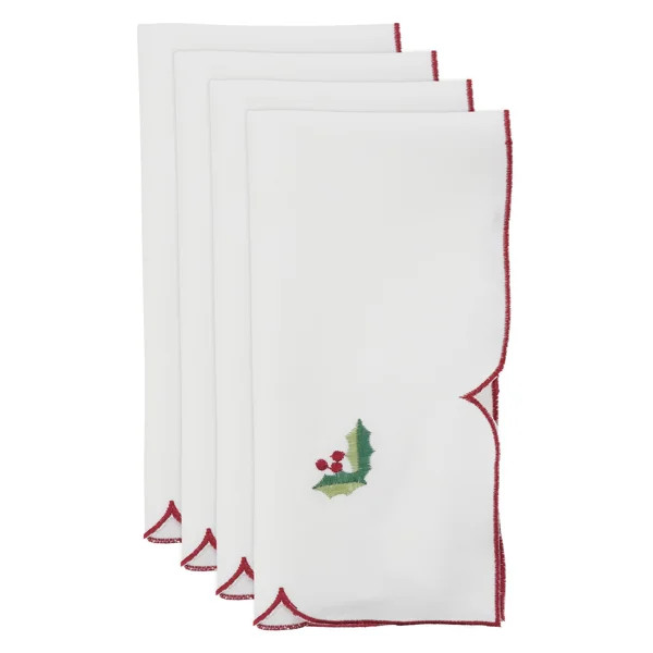Aiyana Christmas Embroidery 20" Napkin (Set of 4) | Wayfair North America