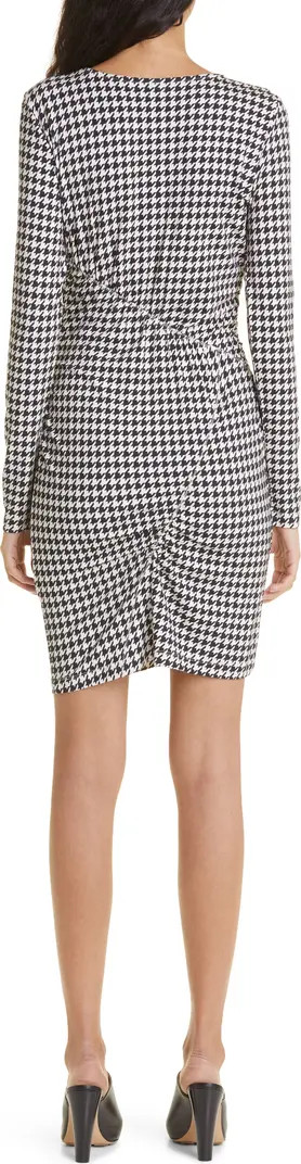 Jennie Houndstooth Check Long Sleeve Sheath Dress | Nordstrom