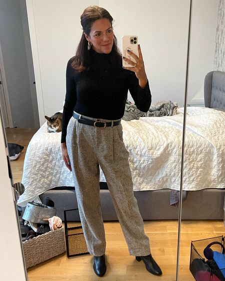 The perfect winter work outfit with wide leg trousers and a mockneck bodysuit. Pants are old Tory Burch but I’ve linked similar ones!

Wearing size large bodysuit, size 10 trousers, size medium belt, size 10 boots

#LTKSeasonal #LTKunder100 #LTKstyletip