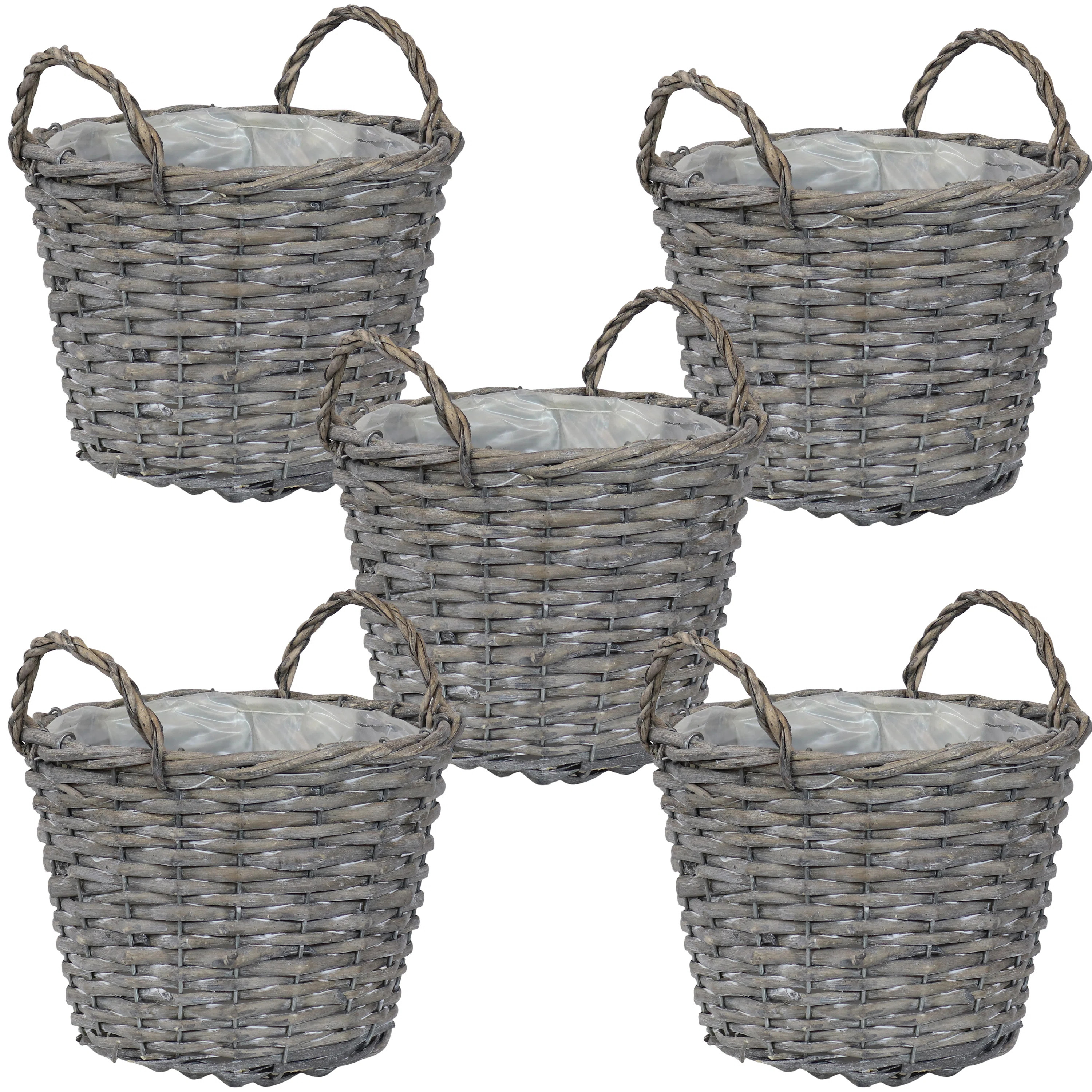Kouts 5-Piece Wicker Pot Planter Set (Set of 5) | Wayfair North America