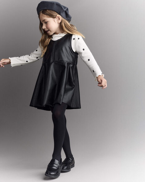 Otter Avenue Toddler Girls Girl Faux Leather Sleeveless Dress - Black 3T Black Faux Leather | Carter's Inc
