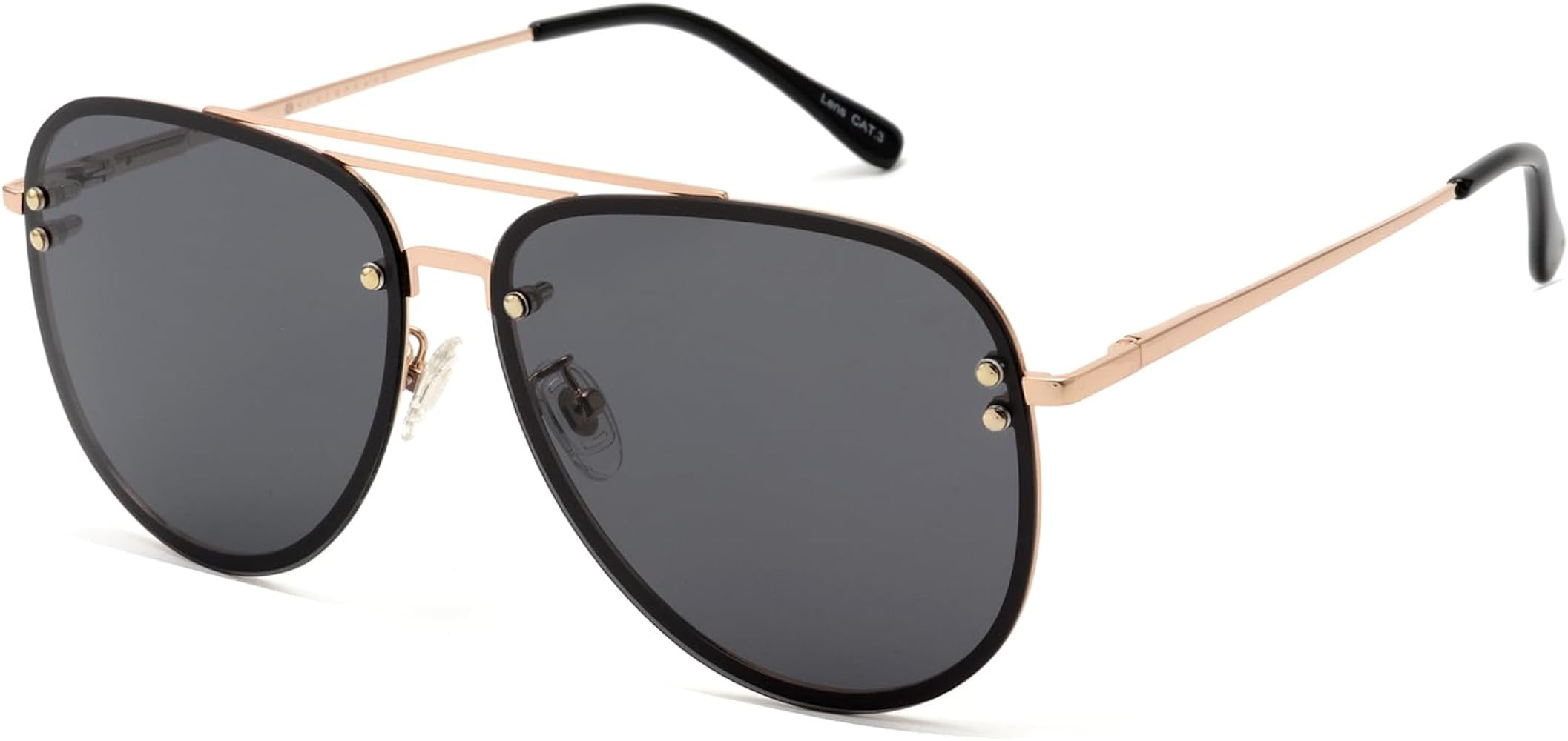 Premium Rimless Oversized Aviator Sunglasses for Women, Polarized PC Lens UV Protection Women’s... | Amazon (US)