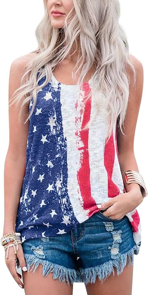 For G and PL Women's American Flag July 4th Tank Top | Amazon (US)