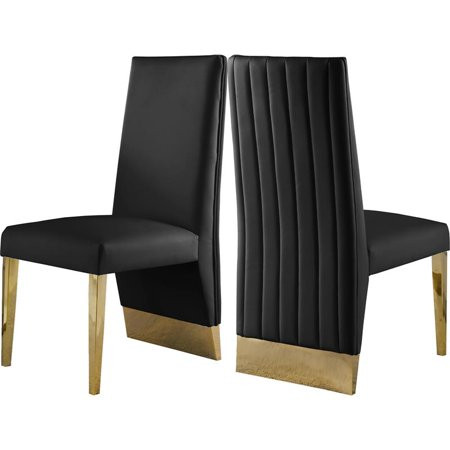 Meridian Furniture Porsha Modern 19""H Dining Chair in Black (Set of 2) | Walmart (US)