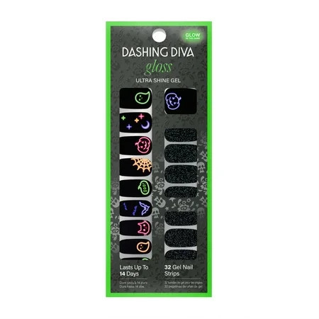 Dashing Diva Gloss Ultra Shine Gel Nail Strips Halloween Collection Deja Boo 32ct | Walmart (US)