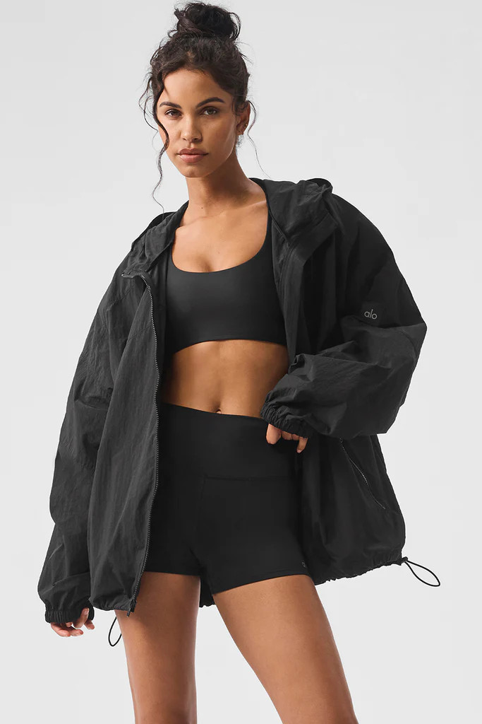 Vantage Nylon Ripstop Track Jacket - Black | Alo Yoga (US)