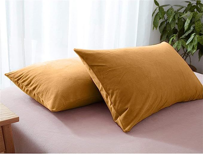 Kotton Culture Set of 2 Velvet Pillow Shams Without Zipper for Throw Pillows Extra Soft Pillow Ca... | Amazon (US)
