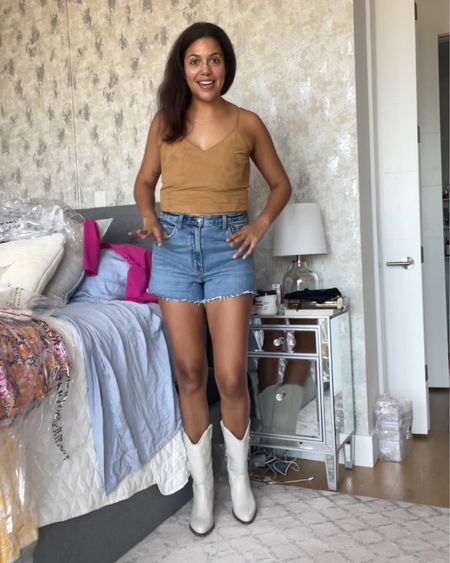 Themed outfits for a girls trip to Dallas! 

Wearing size medium madewell Brightside tee, size 30 tall abercrombie jeans. Size large pink rachel rachel Roy dress. Size 30 Abercrombie jean shorts, size 11 Steve Madden cowboy boots. Size medium target cropped tank, size 10 Steve Madden chunky sandals  

#LTKstyletip #LTKSeasonal #LTKunder50