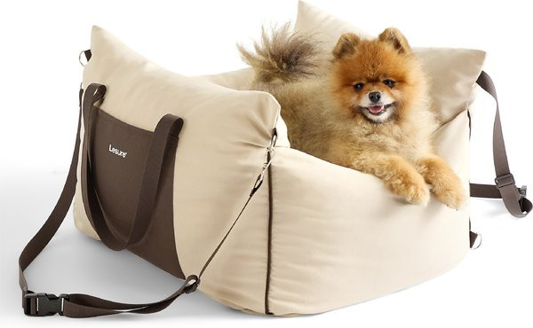 Lesure Waterproof Small Dog Car Booster Seat, Standard, Beige | Chewy