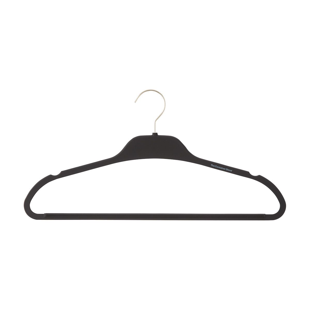 The Container Store Non-Slip Rubberized Hangers with Satin Nickel Hardware | The Container Store