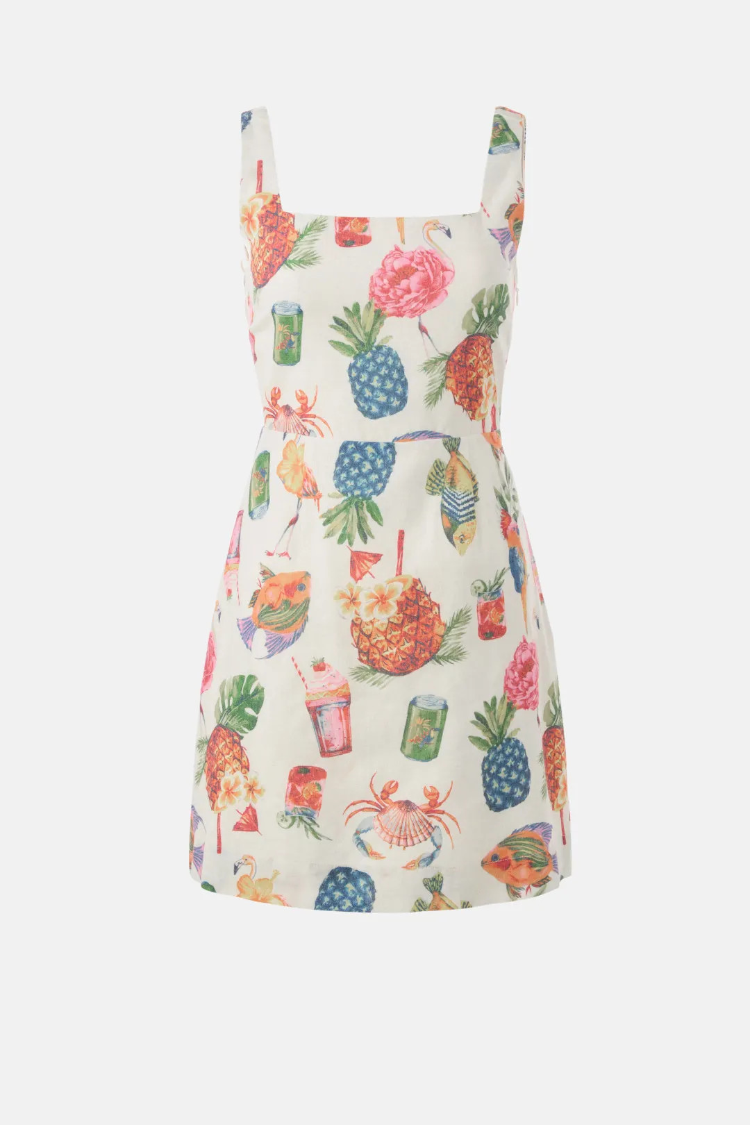 Square Neck Colorful Print Mini Dress | Rent the Runway