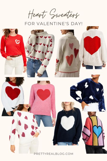 Cute heart sweaters for Valentine’s Day. Most are on sale so the price is lower than what you see!

#LTKSeasonal #LTKunder50 #LTKunder100