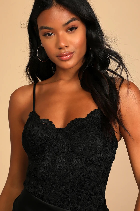 Midnight Romance Black Lace Bodysuit | Lulus