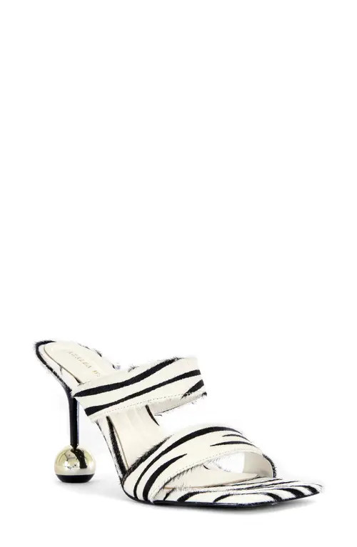 AZALEA WANG Ophiel Sandal in White Black at Nordstrom, Size 6 | Nordstrom