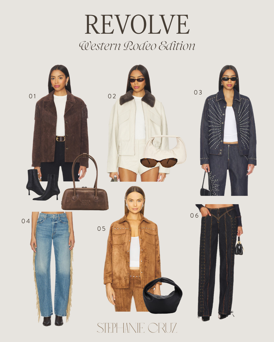 REVOLVE western rodeo outfit ideas featuring suede jackets, statement denim, and elevated western layers. 

#westernstyle #modernwestern #rodeostyle  

 #LTKgrwm #LTKootd #LTKSeasonal
