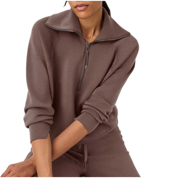 Women's Spanx AirEssentials Long Sleeve 1/2 Zip Large Smoke | Scheels
