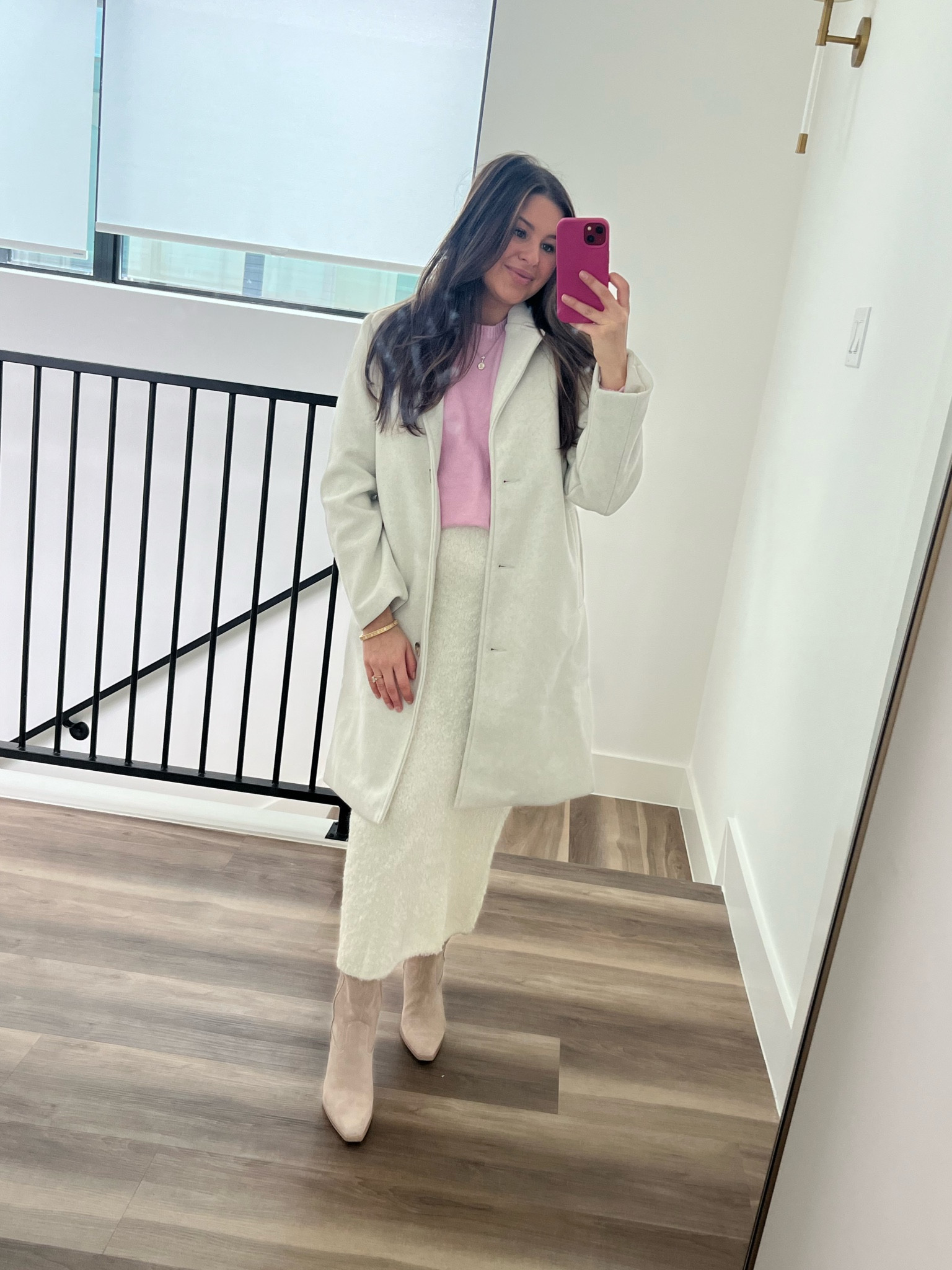 Obsessed with this boucle skirt for $35. I’ve paired it with sweaters and cardigans with this cold weather but it will transition perfectly into spring. 

Winter outfit, boucle cream skirt, maxi skirt, H&M, cashmere sweater, dolce vita boots, sale 

#LTKStyleTip #LTKSaleAlert #LTKBump