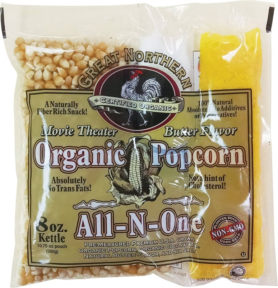 18-Count Organic Popcorn Packets - Pre-Measured 8-Ounce All-in-One Popping Machine Packs with Coc... | Amazon (US)
