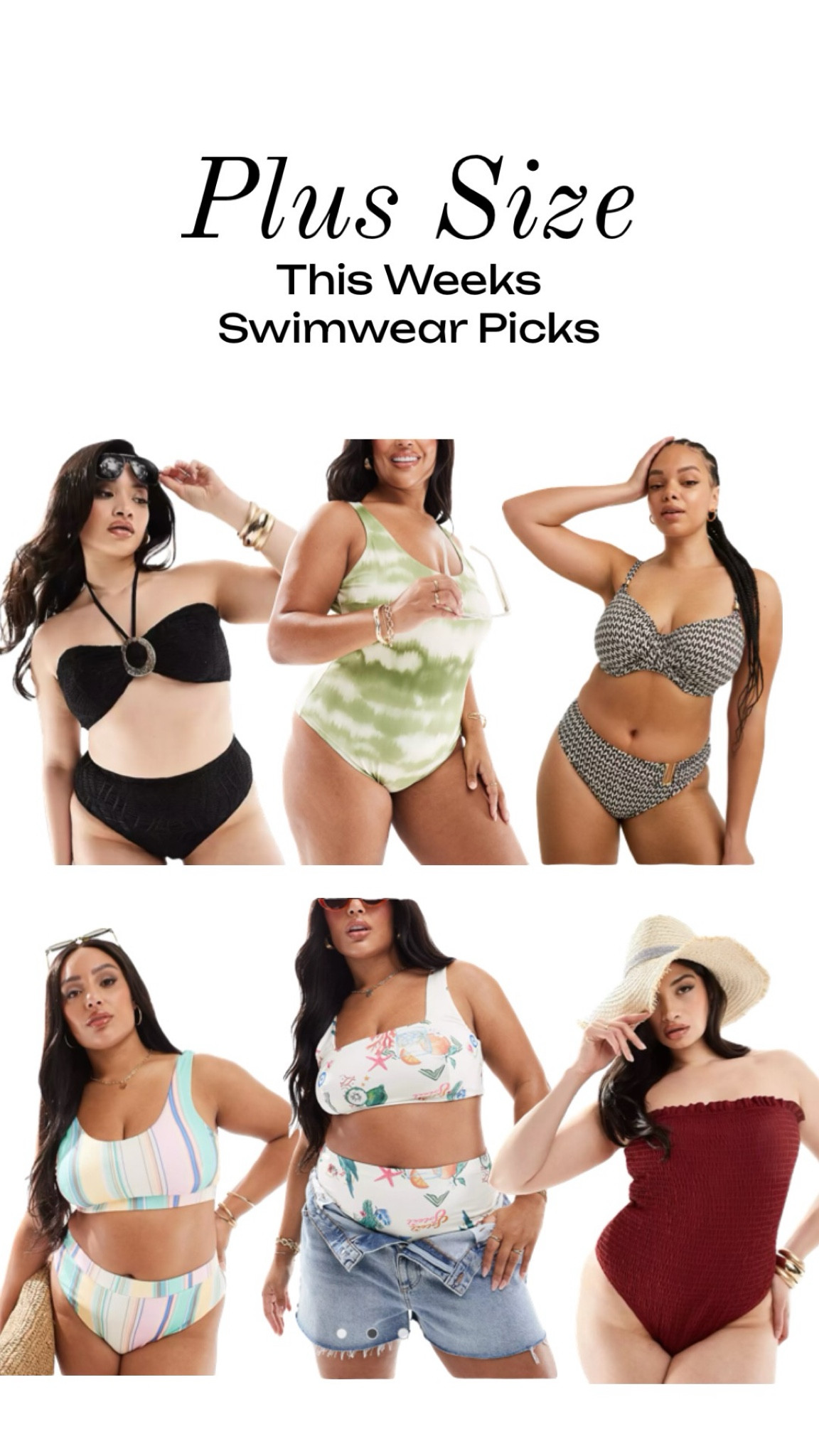 My top 6 plus size swimwear picks 👙 🌊 ☀️ 

#LTKeurope #LTKSeasonal #LTKplussize