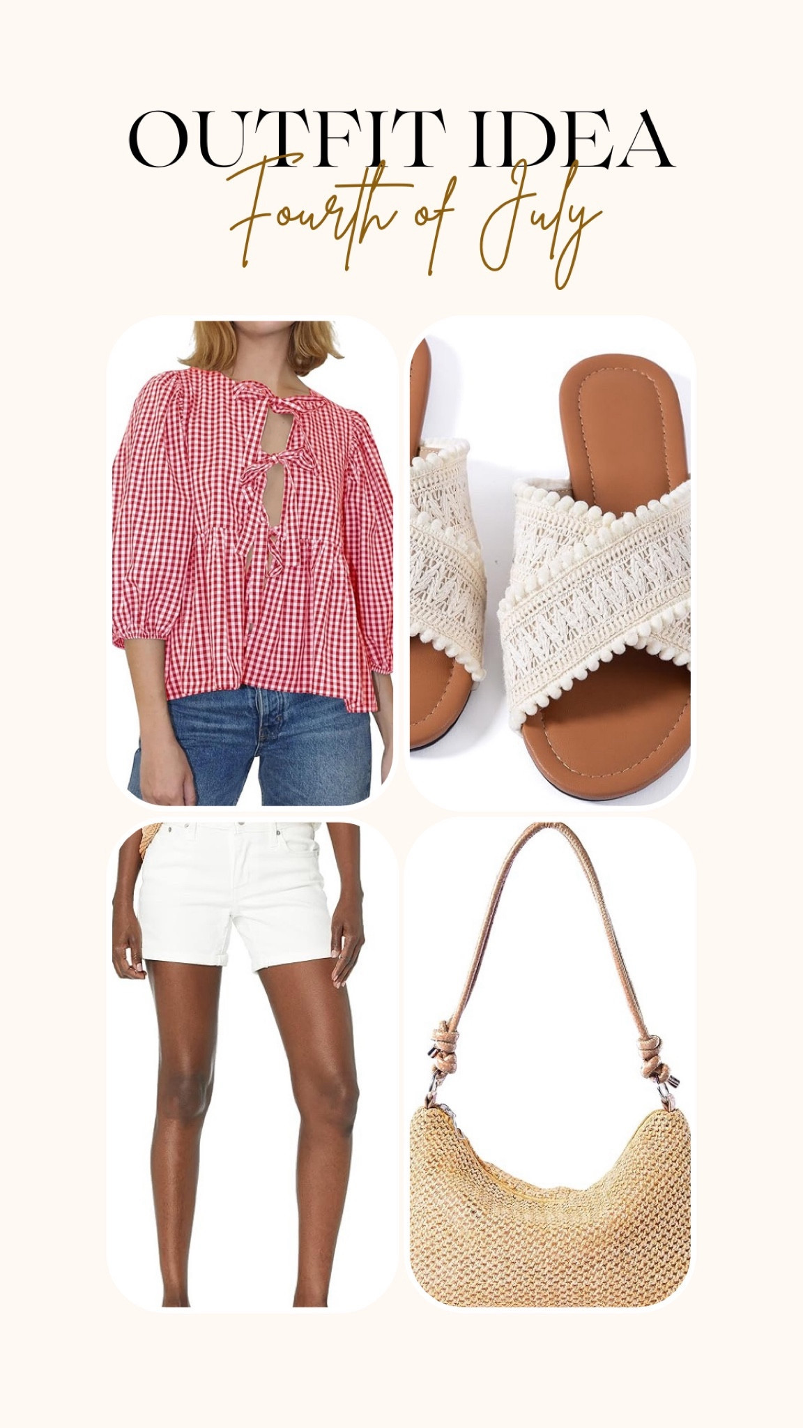Amazon Fourth of July Outfit Idea with quick shipping 🇺🇸

Amazon outfit, summer outfit, Fourth of July inspo, patriotic outfit, gingham, tie front top, affordable outfit, casual summer style

#LTKSeasonal #LTKfindsunder50 #LTKstyletip