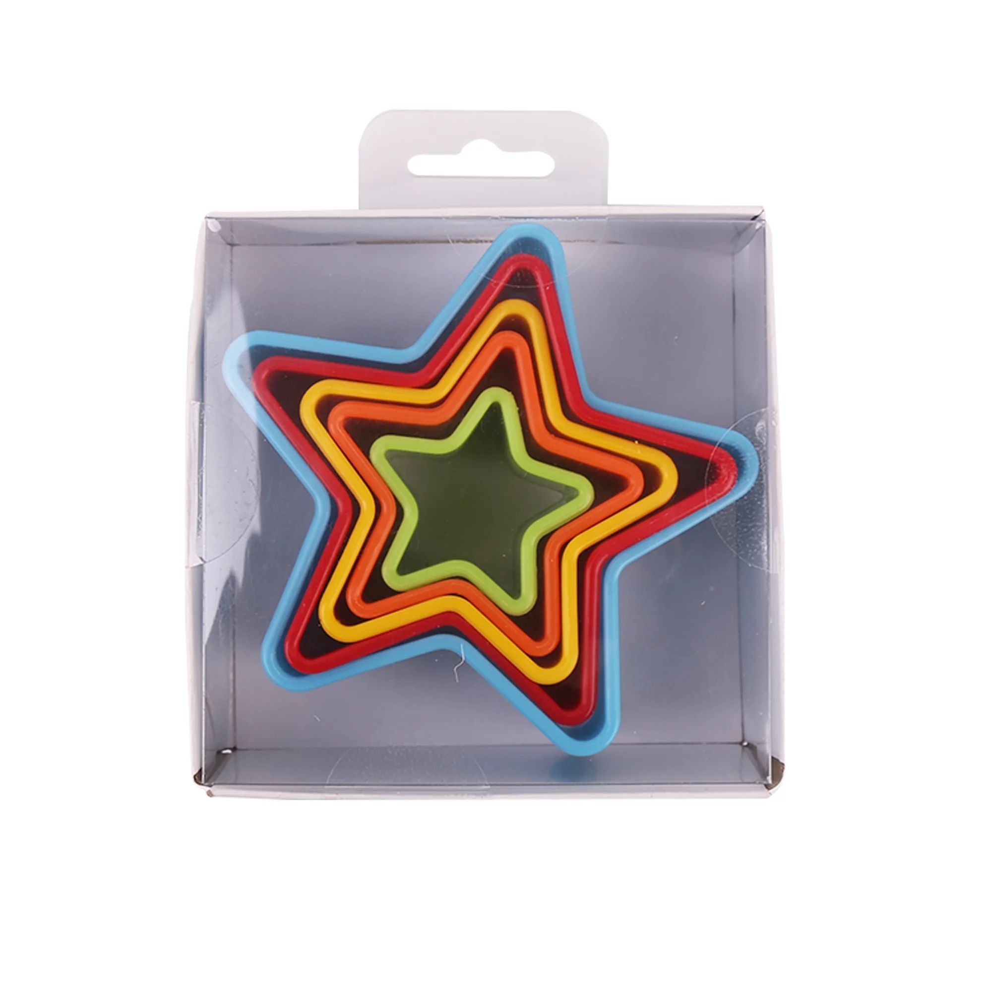 Way to Celebrate Star Plastic Cookie Cutter Set, Assorted Colors, 5 Count | Walmart (US)