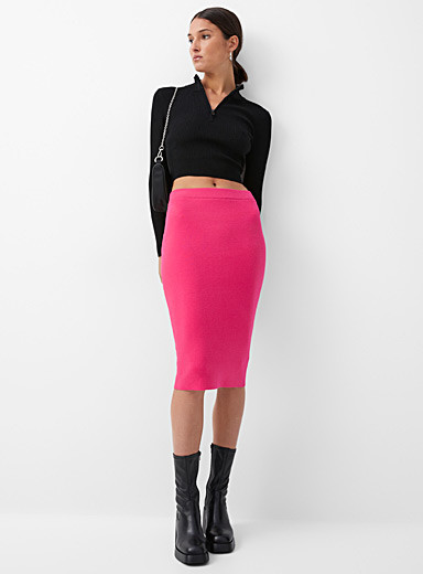 Heather knit pencil skirt | Simons
