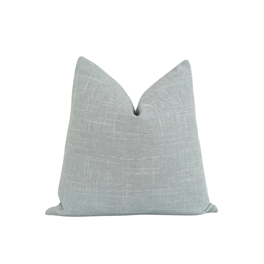 Woven Pillow Cover in Mist, Double Sided Woven Pillow Cover, Designer Pillow Cover, Muted Grayish... | Etsy (US)