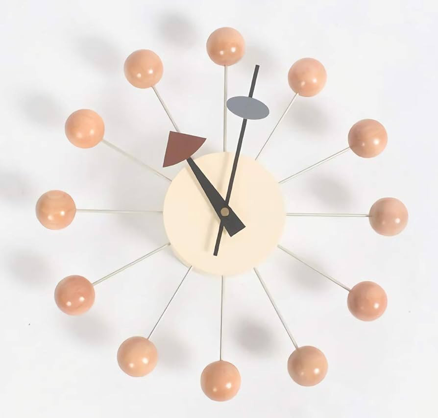 SHISEDECO Mid Century Art Wall Clock, Painted Solid Wood Non Ticking Decorative Modern Silent Wal... | Amazon (US)