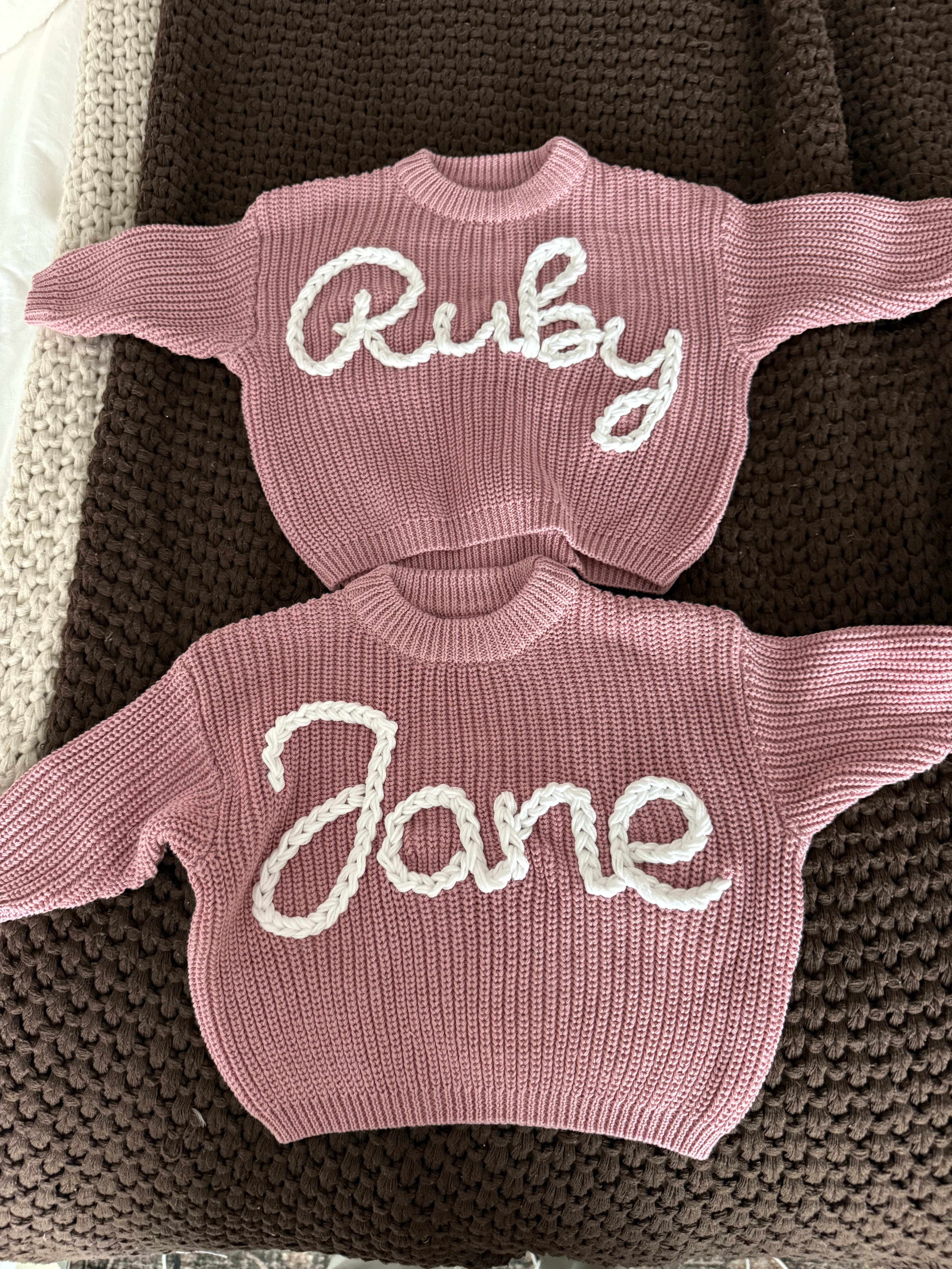 Custom sweaters we got the twins from Etsy! 

#LTKKids #LTKBaby #LTKStyleTip
