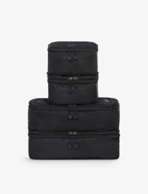 Chelsea zipped  pack of four woven travel cubes | Selfridges
