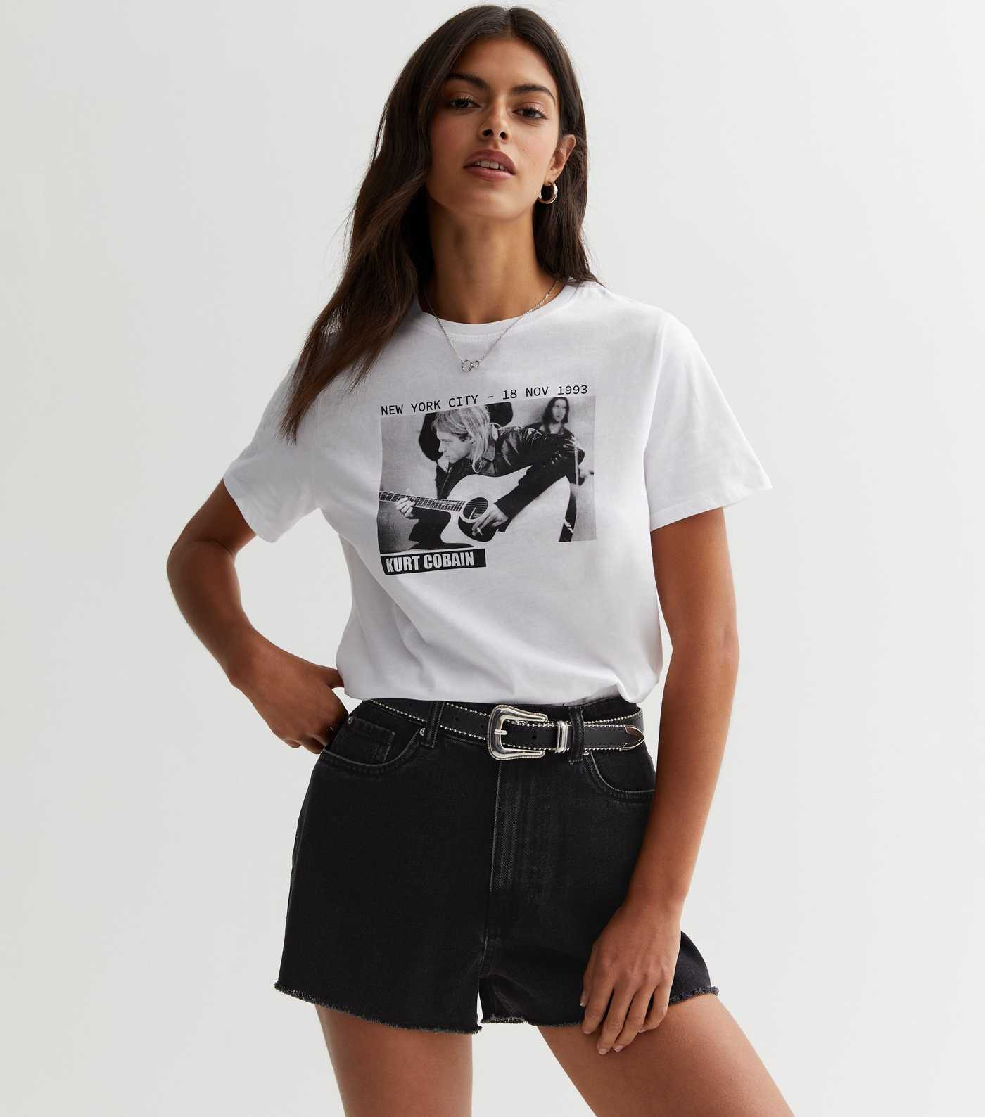 White Cotton Kurt Cobain Photographic Logo T-Shirt
						
						Add to Saved Items
						Remove f... | New Look (UK)