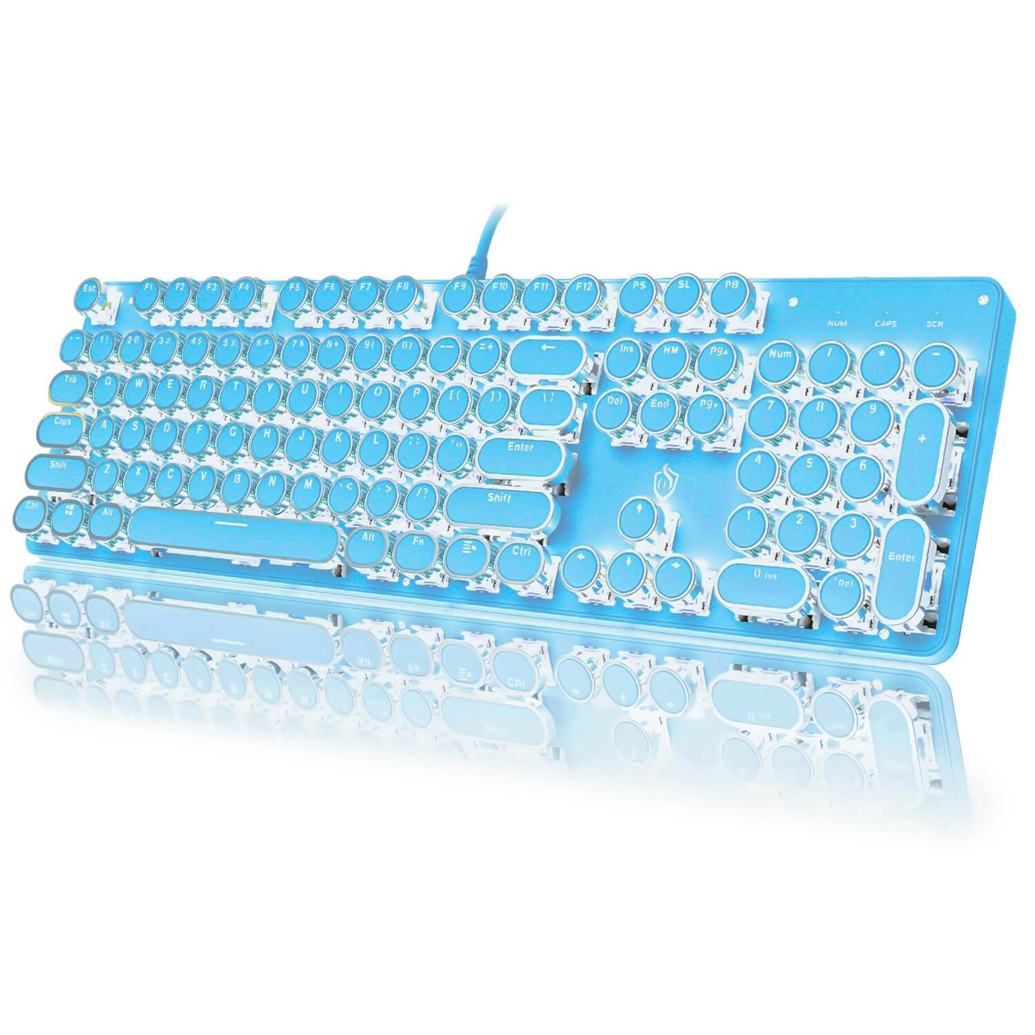METALTON - Typewriter Style With Retro Round Keycap 104 - Writertype Keyboard 104 Blue | Best Buy U.S.