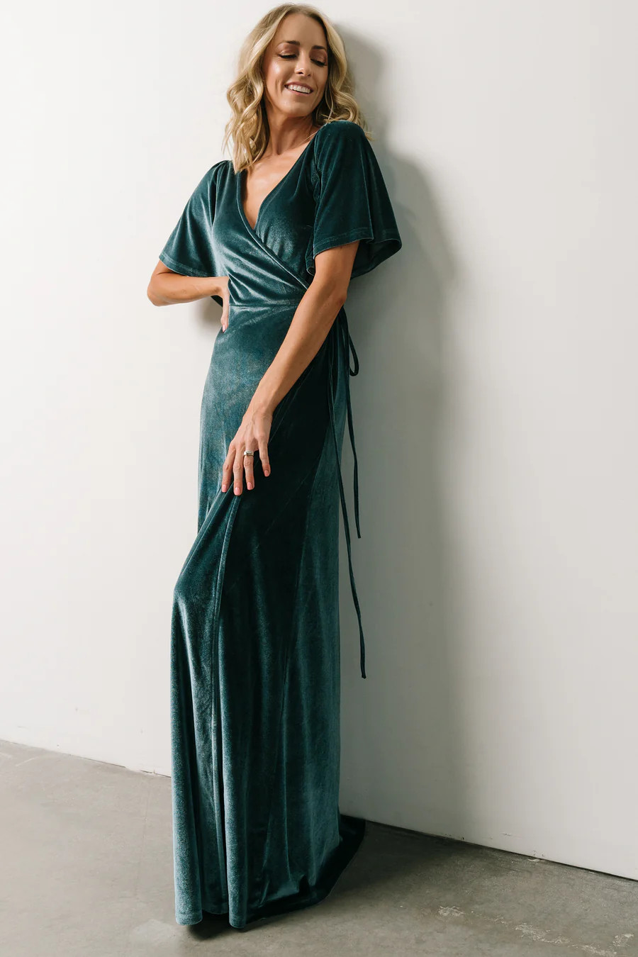 Meghan Velvet Wrap Maxi Dress | Spice | Baltic Born