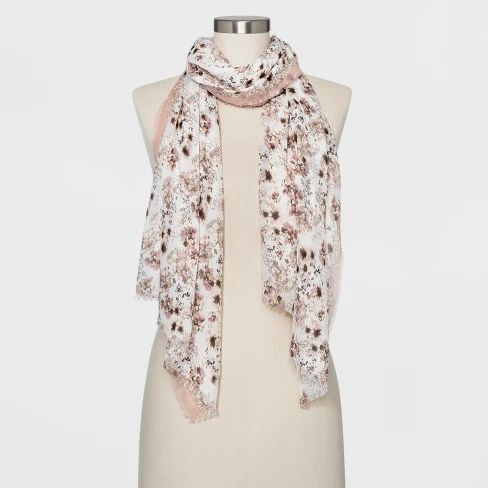 Collection XIIX Women's Floral Print Oblong Scarf - Neutral | Target