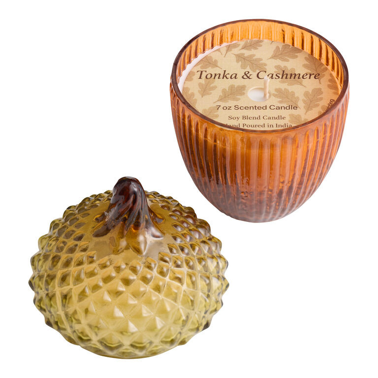 Glass Acorn Tonka Cashmere Scented Candle | World Market